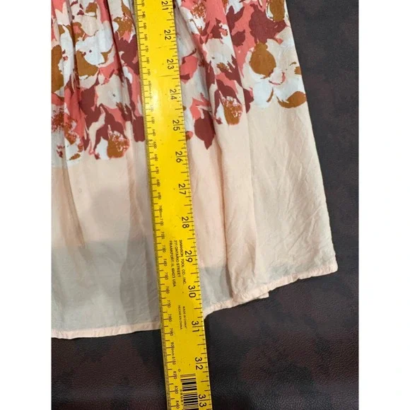 Free People Intimately Floral Print Slip Dress Cream Pink Mini Spaghetti Strap - Picture 5 of 8
